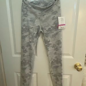Athleta leggings camo grey and white